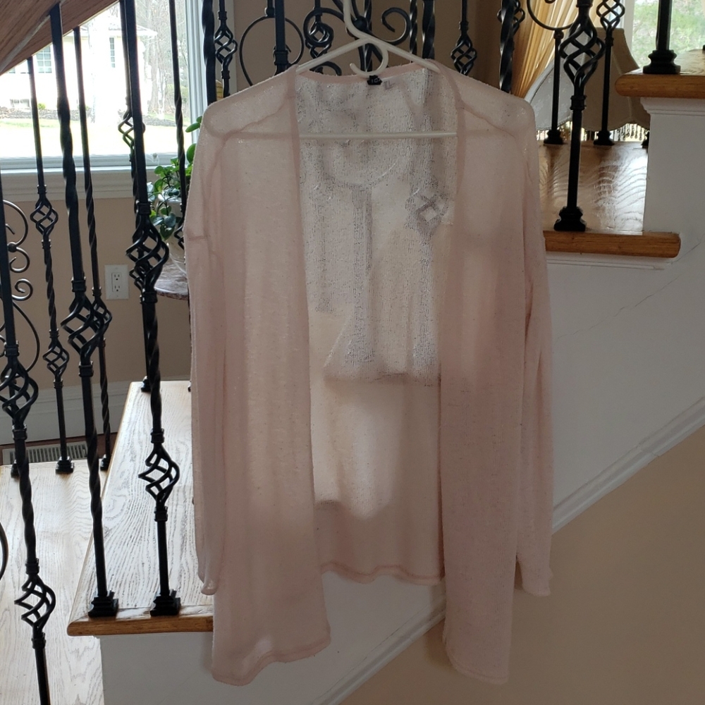 Sheer pink cardigan